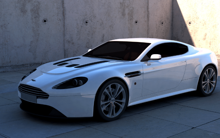 White sedan parked before an interior car detailing service